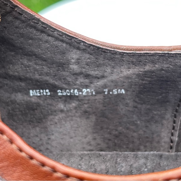 Stacy Adams Dickinson Shoes Mens 7.5 Cognac Brown Lace Up Cap Toe Oxford Dress - Picture 11 of 13